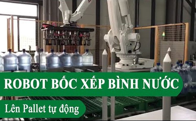 he thong robot boc xep binh nuoc tu dong