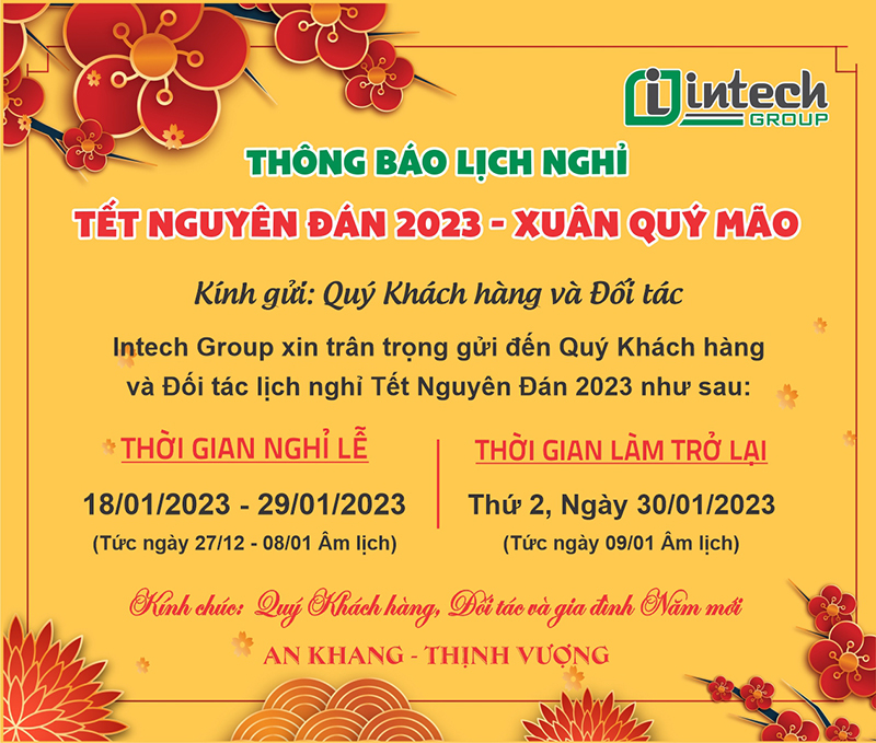 intech group thong bao lich nghi tet nguyen dan quy mao 2023