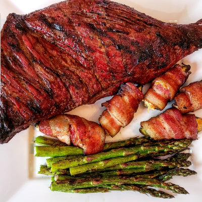 PCR dry-aged tritip, plated, smoked